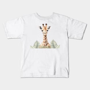 Jungle Animals Giraffe Nursery Art Kids T-Shirt